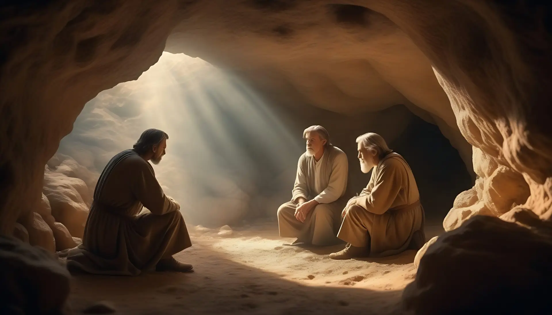 3-hombres-dentro-de-una-cueva-hermosa-viendo-un--ngel-resplandeciente-y-lleno-de-luz-que-los-ilumina-y-ellos-est-n-alegres (1)