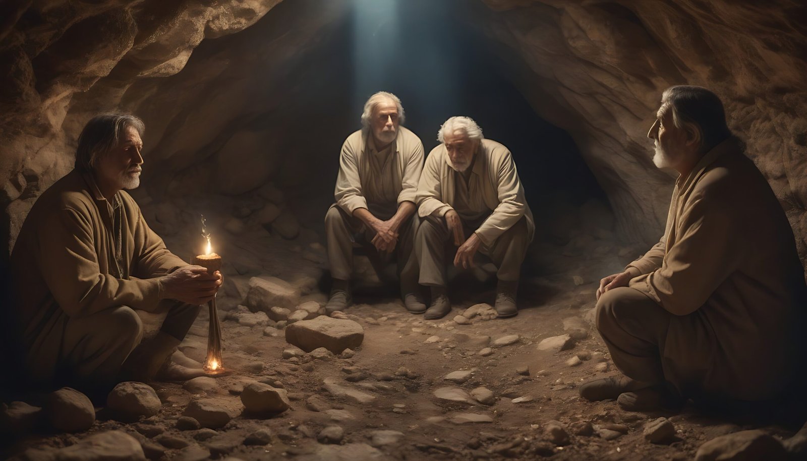 3-hombres-dentro-de-una-cueva-hermosa-viendo-un--ngel-resplandeciente-y-lleno-de-luz-que-los-ilumina-y-ellos-est-n-alegres (2)